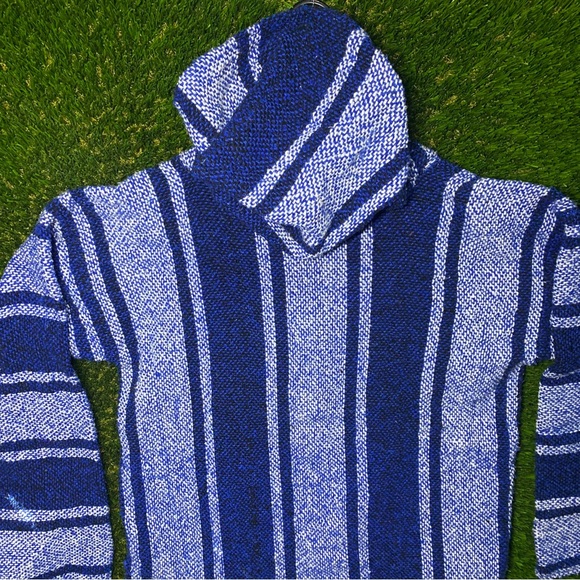 San Jose Baja Hoodie Size Large White Blue Hippie Style - Picture 6 of 6